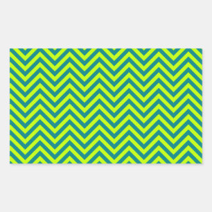 Teal And Lime Green Chevron Pattern Sticker