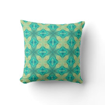 Teal and Lime Green Geometric Star Pattern