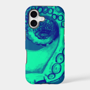 Teal and Navy Nautical Octopus Tentacle