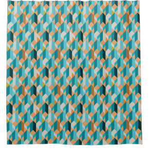 Teal And Orange Shapes Pattern