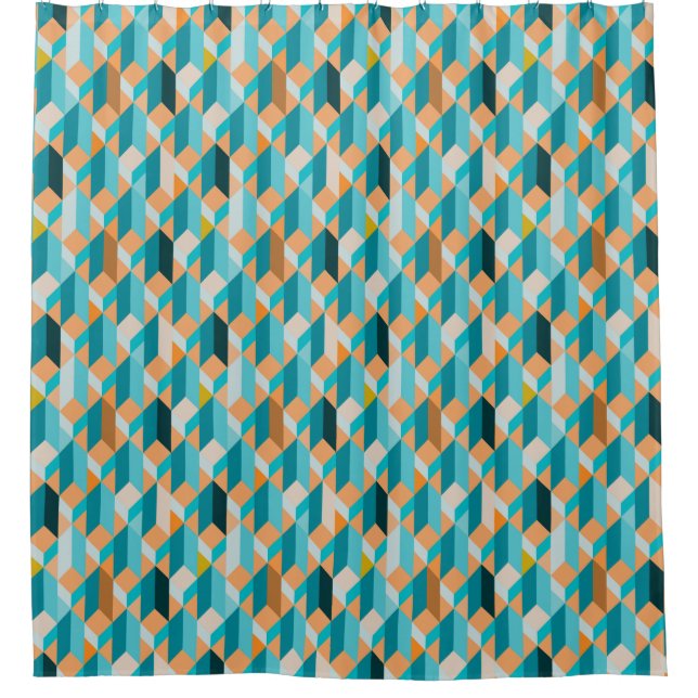 Teal And Orange Shapes Pattern (Front)