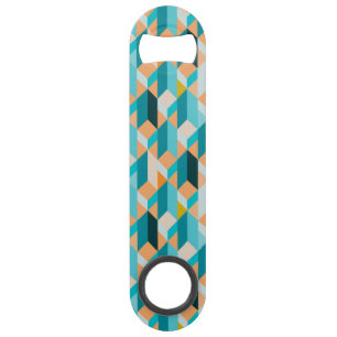 Teal And Orange Shapes Pattern Bar Key