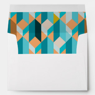 Teal And Orange Shapes Pattern Envelopes