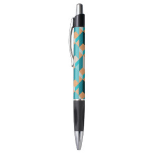 Teal And Orange Shapes Pattern Pen