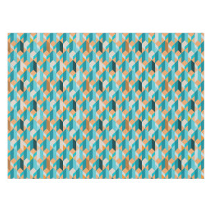 Teal And Orange Shapes Pattern Tablecloth