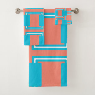 Teal and Orange Square Towel