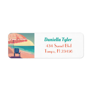 Teal and Peach Beach Tropical