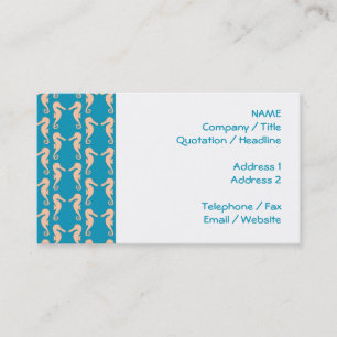 Teal and Peach Colour Seahorse Pattern. Business Card