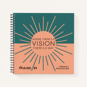 Teal and Peach Sun BossLady Rules #4 Notebook