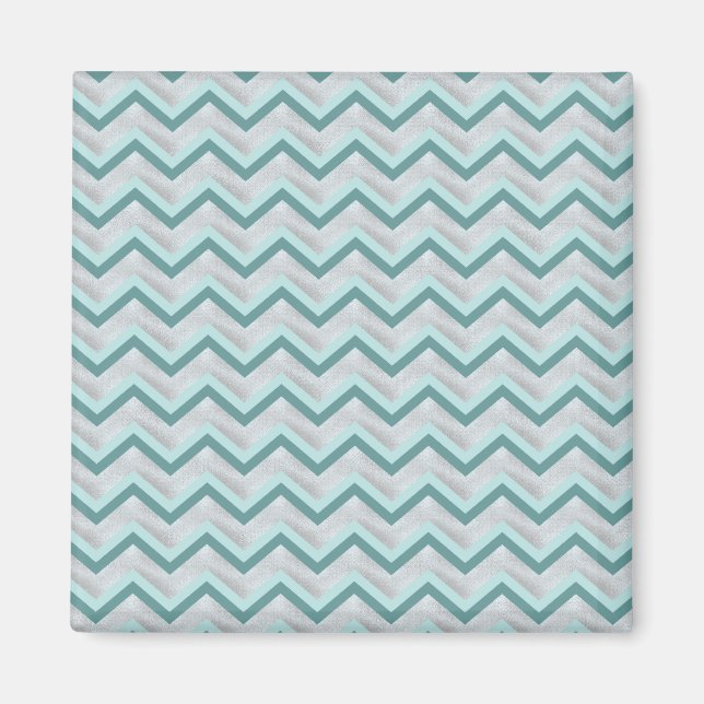 Teal and Pearls ZigZag Magnet (Front)