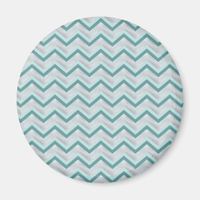 Teal and Pearls ZigZag Magnet (Front)
