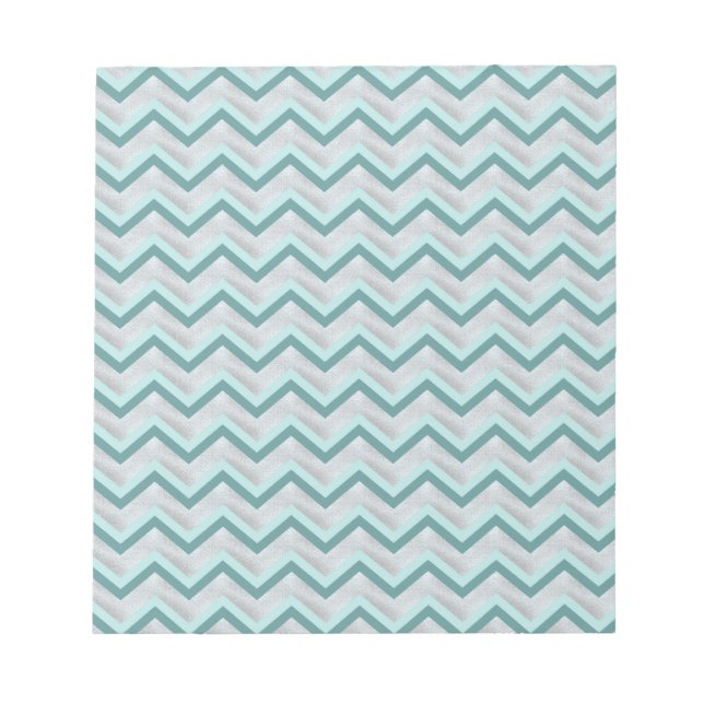 Teal and Pearls ZigZag Notepad (Front)