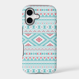 Teal and Pink Aztec Tribal Pattern