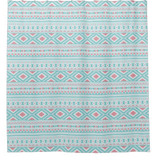 Teal and Pink Aztec Tribal Pattern