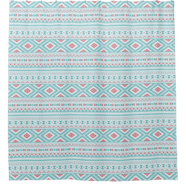 Teal and Pink Aztec Tribal Pattern (Front)