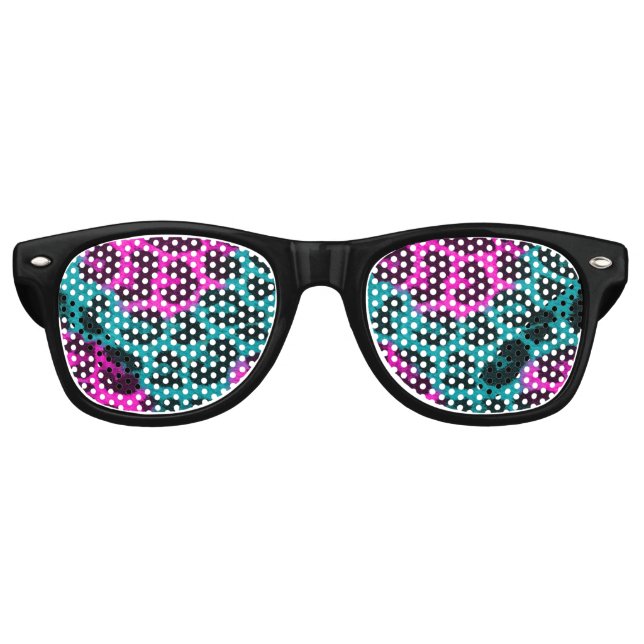 Teal and Pink Cheetah Sun Glasses (Front)