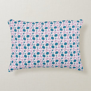 Teal and Pink Floral Pattern   Modern Botanical  Accent Pillow
