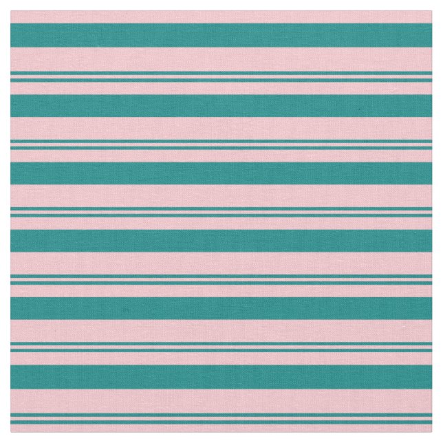 Teal and Pink Lines Pattern Fabric (Close Up)