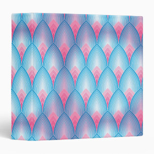 Teal And Pink Petal Pattern Binder