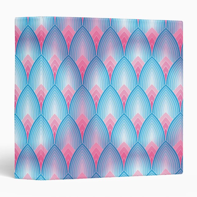Teal And Pink Petal Pattern Binder (Front/Spine)