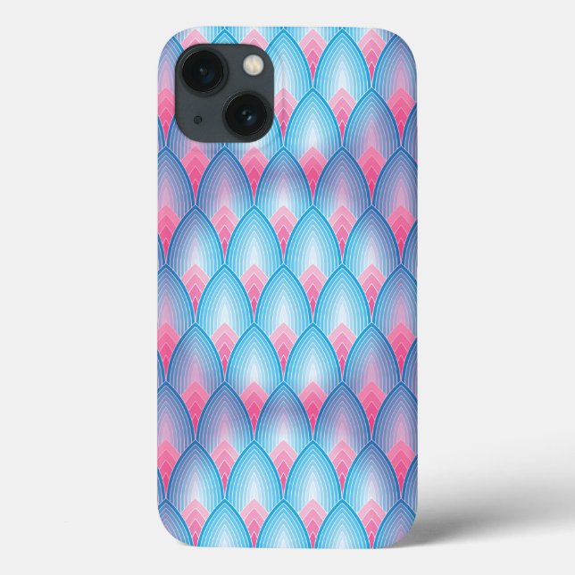 Teal And Pink Petal Pattern Case-Mate iPhone Case (Back)