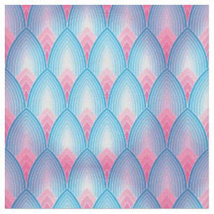 Teal And Pink Petal Pattern Fabric