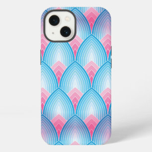 Teal And Pink Petal Pattern iPhone 13 Case