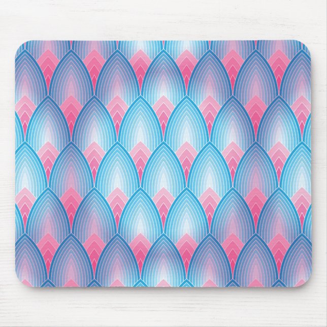 Teal And Pink Petal Pattern Mouse Pad (Front)