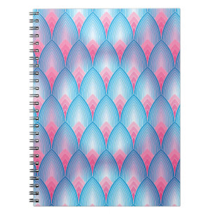 Teal And Pink Petal Pattern Notebook