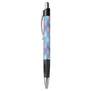 Teal And Pink Petal Pattern Pen