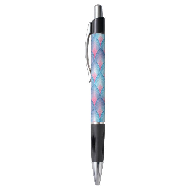 Teal And Pink Petal Pattern Pen (Top (Vertical))