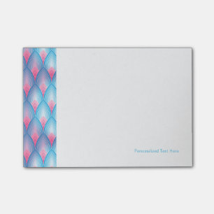 Teal And Pink Petal Pattern Post-it Notes