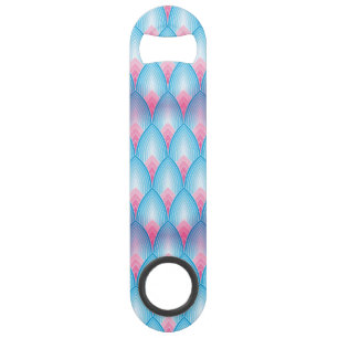 Teal And Pink Petal Pattern Speed Bottle Opener