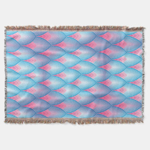 Teal And Pink Petal Pattern Throw Blanket