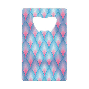 Teal And Pink Petal Pattern Wallet Bottle Opener
