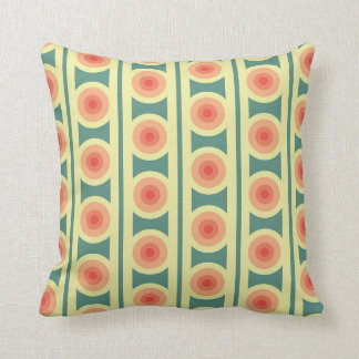 Teal and pink retro pillow