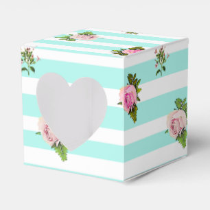 Teal and Pink Roses Candy Favour Bag Favor Box