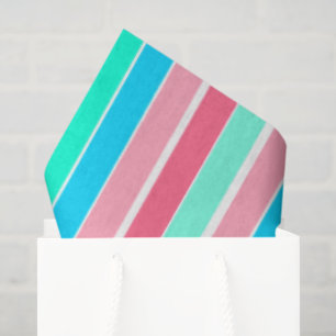 Teal and Pink Stripes  Tissue Paper