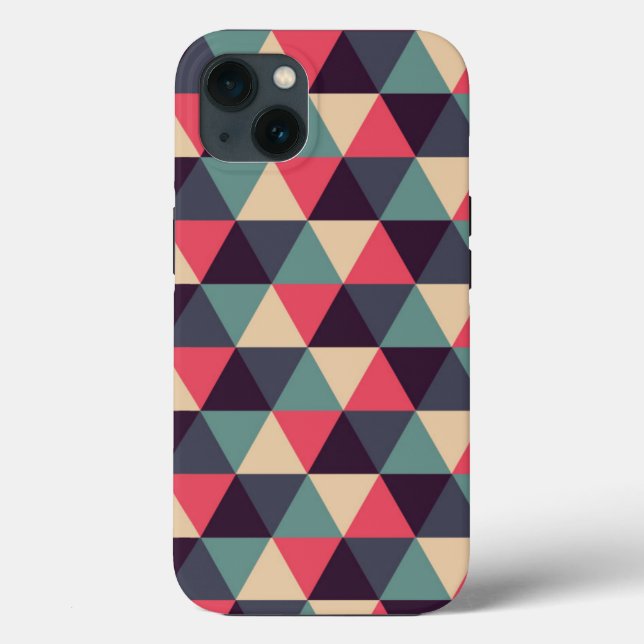 Teal And Pink Triangle Pattern Case-Mate iPhone Case (Back)