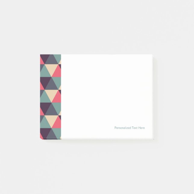 Teal And Pink Triangle Pattern Post-it Notes (Front)