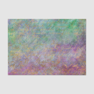 Teal and Purple Abstract Peacock Colours Decoupage Tissue Paper