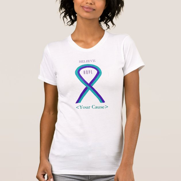 Hope We Can Do It Thyroid Cancer Awareness Products Teal Pink Blue Ribbon Awesome Merchandise Gifts Ideas Soft Comfy VNeck TShirts For Women