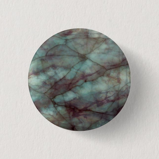 Teal and Purple Fluorite Marble 1 Inch Round Button (Front)