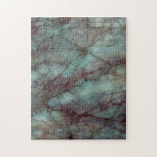 Teal and Purple Fluorite Marble Jigsaw Puzzle