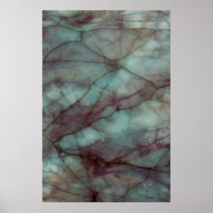 Teal and Purple Fluorite Marble Poster