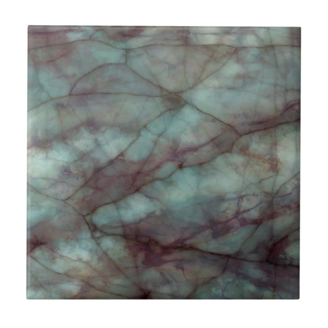 Teal and Purple Fluorite Marble Tile (Front)