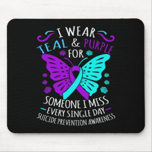 Teal And Purple Happy Suicide Awareness Support Gr Mouse Pad
