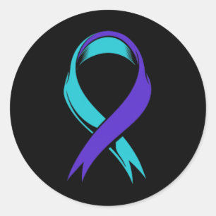 Teal And Purple Loss Of Nephew Suicide Prevention  Classic Round Sticker