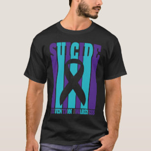 Teal and Purple Ribbon Suicide Awareness Mental He T-Shirt