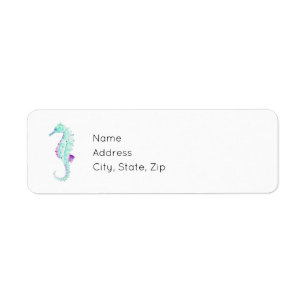 Teal and Purple Seahorse